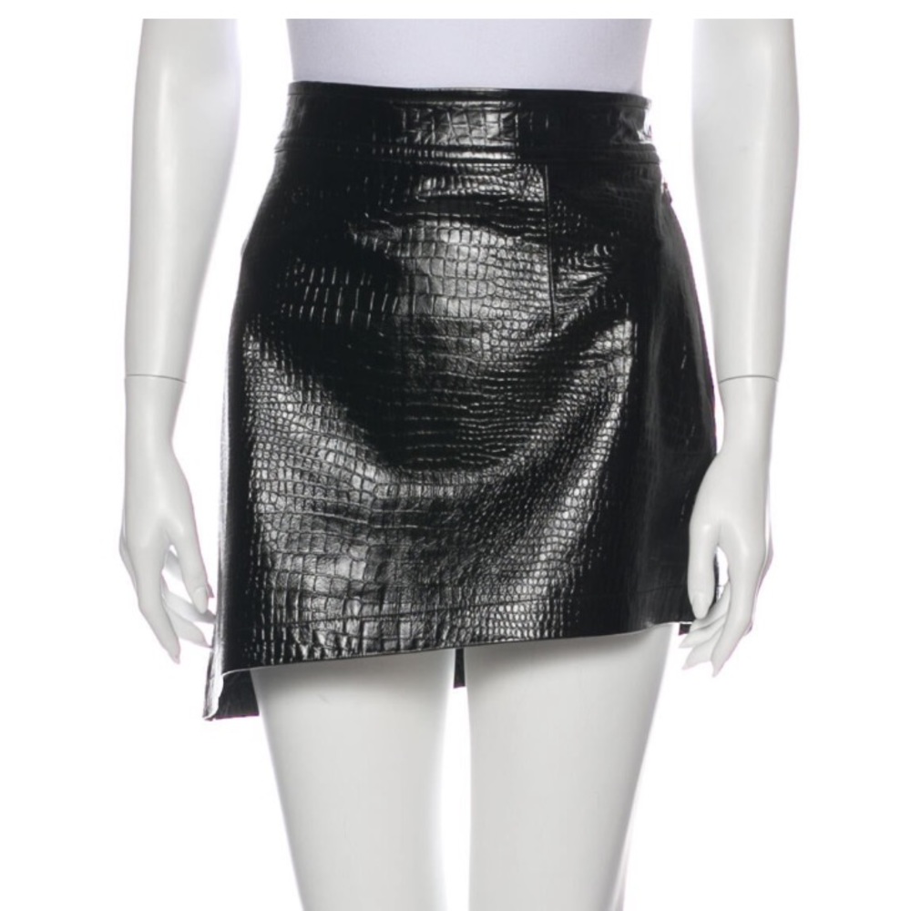 Helmut Lang Asymmetrical Calf Skin Skirt